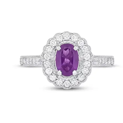 10K White Gold Oval Cut Custom Engagement Ring Gemstone Rings