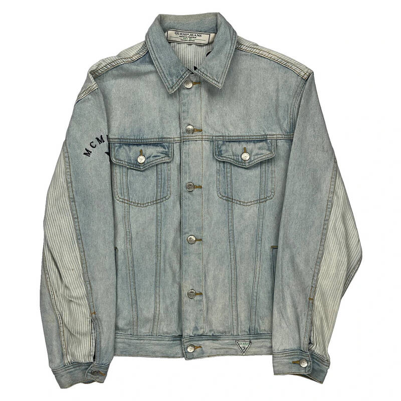 Los Angeles Guess Cropped Denim Jacket - No Size Light Wash Cotton