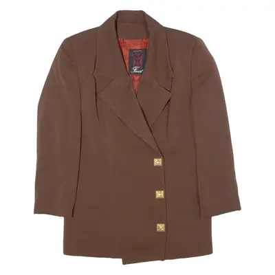 FAUST Womens Blazer Jacket Brown 90s UK 12