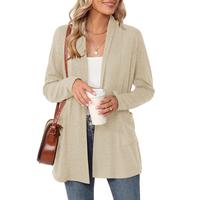 LOMON Women's Long Sleeve Open Front Cardigan Casual Loose Lightweight Cardigans with Pockets,Summer Cardigan for Women, Casu...