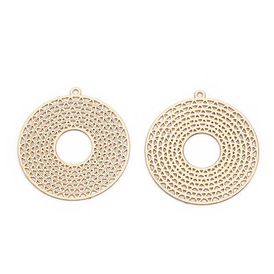 Rack Plating Brass Filigree Pendants