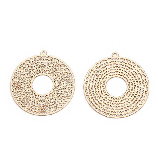 Rack Plating Brass Filigree Pendants