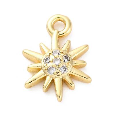 Brass Micro Pave Cubic Zirconia Charms