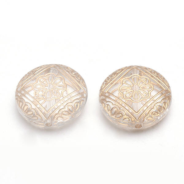 Golden Plated Acrylic Beads