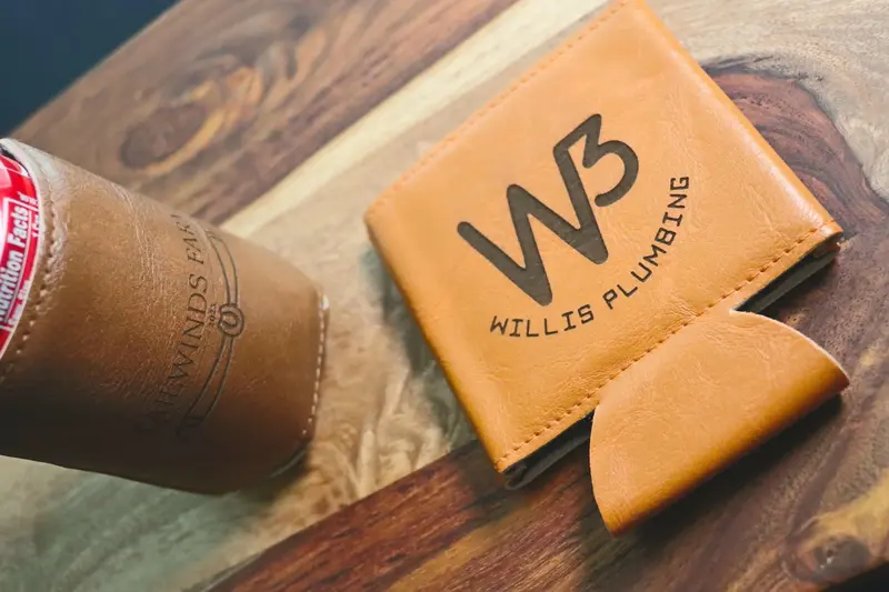 BUSINESS LOGO Leather Koozies, Custom Koozies