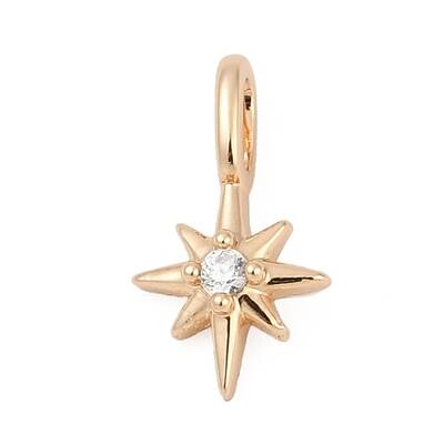 Brass Micro Pave Cubic Zirconia Pendants
