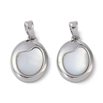 Brass Pave Shell Pendants