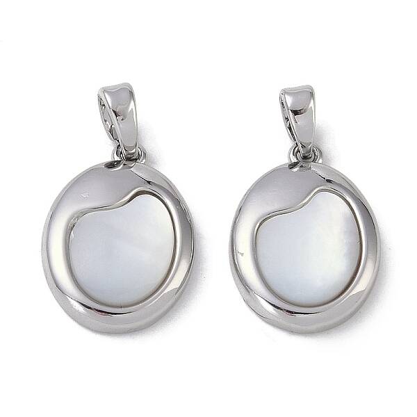 Brass Pave Shell Pendants