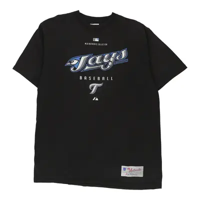 Toronto Blue Jays Majestic MLB T-Shirt - Large Black Cotton