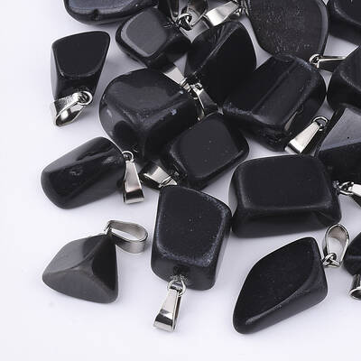 Natural Black Stone Pendants