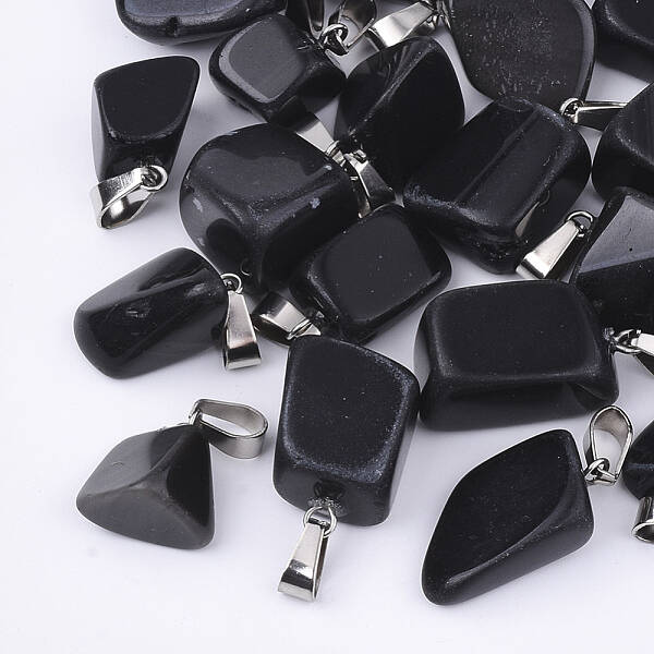 Natural Black Stone Pendants