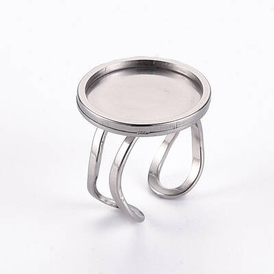 Tarnish Resistant 201 Stainless Steel Cuff Pad Ring Settings