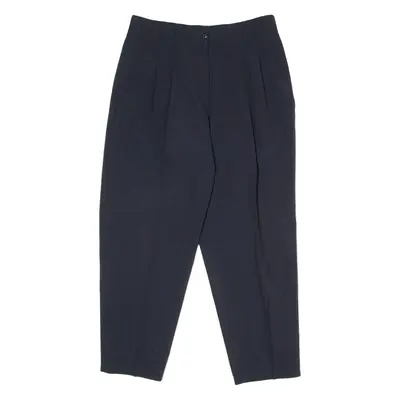YESSICA Pleated Womens Trousers Grey Regular Wide-Leg 90s Wool W34 L28