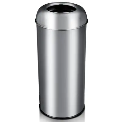 Garvee 65L/17 Gal Open Top Trash Can Commercial Grade Heavy Duty Tall Commercial Trash Can Brushed Stainless Steel for Outdoo...