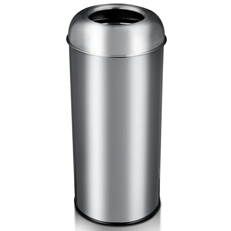 Garvee 65L/17 Gal Open Top Trash Can Commercial Grade Heavy Duty Tall Commercial Trash Can Brushed Stainless Steel for Outdoo...