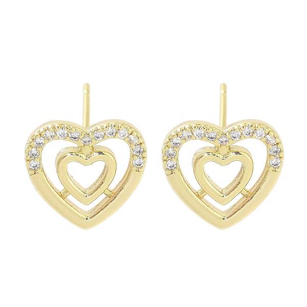 Brass Micro Pave Clear Cubic Zirconia Studs Earring for Women