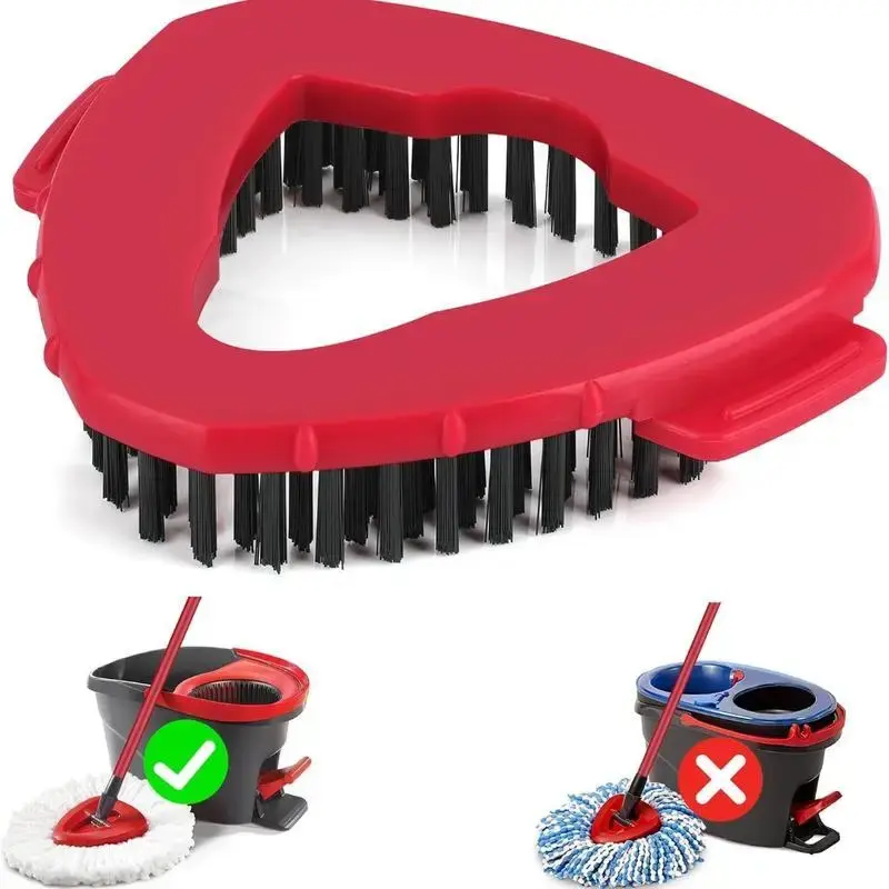 Triangle Mop Head, 1/2 Counts Spin Rotatable Replace Floor Scrubber Brush, Hard Bristle Cleaning Mop Head for Bathroom Kitche...