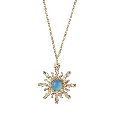 Alloy Resin Sun Pendant Necklaces