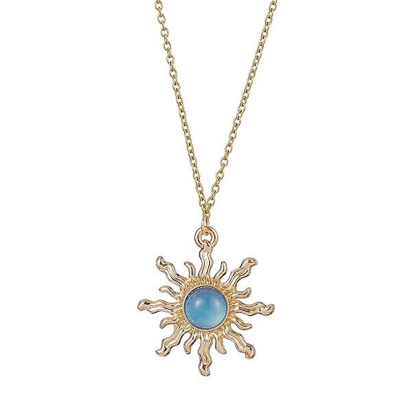 Alloy Resin Sun Pendant Necklaces