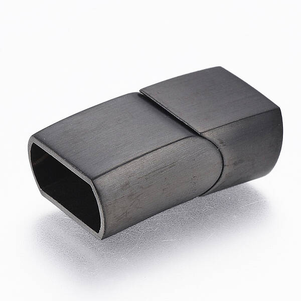 304 Stainless Steel Magnetic Clasps with Glue-in Ends