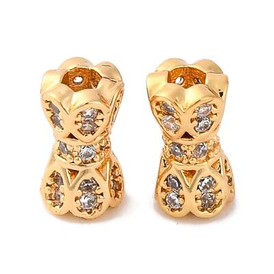 Brass Beads With Clear Cubic Zirconia
