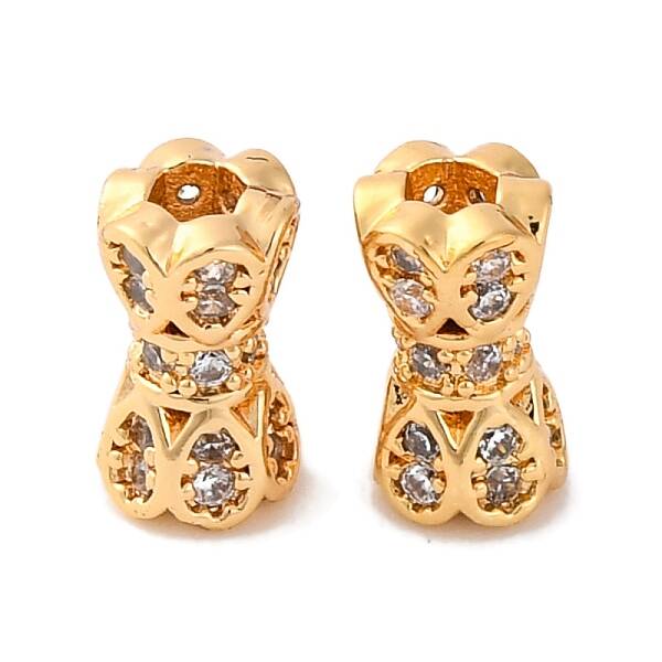 Brass Beads With Clear Cubic Zirconia