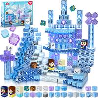 Magnetic Blocks - 100PCS Magnetic Blocks Build Frozen Castle (Transparent models)- Magnetic Toys for Montessori Toddler Chris...