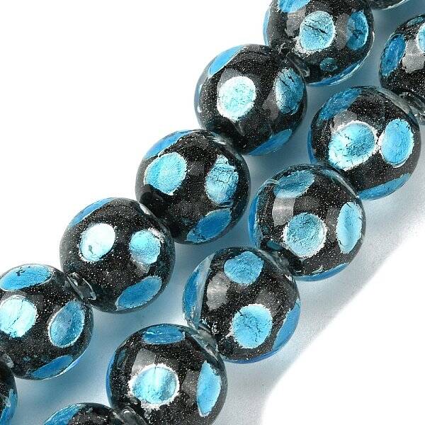 Handmade Silver Sand Lampwork Beads Strands