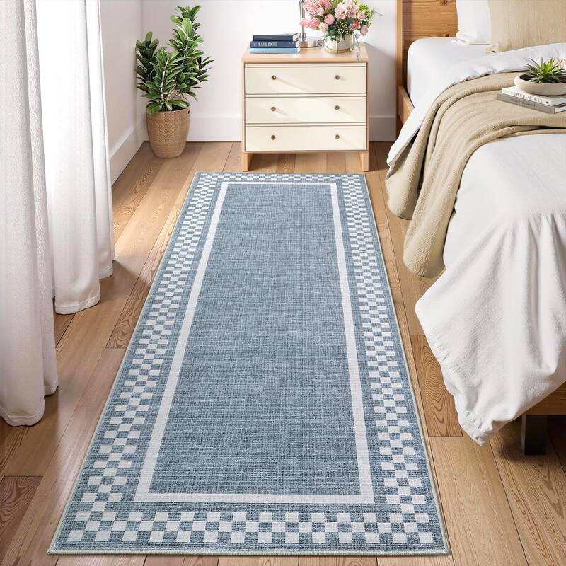 Garvee Kitchen Runner Rug Washable Non Slip Low Pile Soft Throw Carpet for Hallway Bathroom Bedroom Living Room