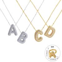 2-Piece A-Z Initial Zircon Necklace and Ring Set, Golden/Silver Titanium Steel Personalized Name Jewelry for Women, Daily Fas...