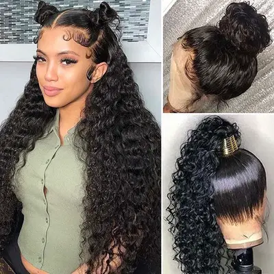 Pre-Everything Deep Curly 360 Lace Wig Human Hair With Invisible Crystal Stripe Cap