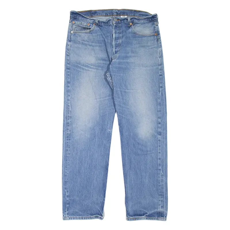 LEVI'S 501 Jeans Mens Blue Regular Straight Stone Wash W34 L32