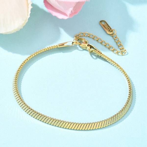 304 Stainless Steel Snake Chain Bracelets for Women