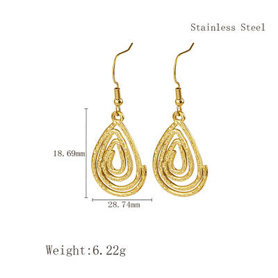 Stylish Stainless Steel Spiral Pendant Dangle Earrings for Daily Wear