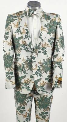 Paisley Suit - Paisley Tuxedo - Floral Suit - Flower Suit - Green