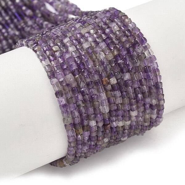 Faceted Natural Amethyst Beads Strands