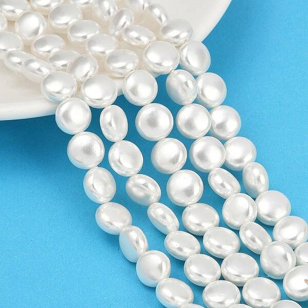 Electroplated Shell Pearl Beads Strands