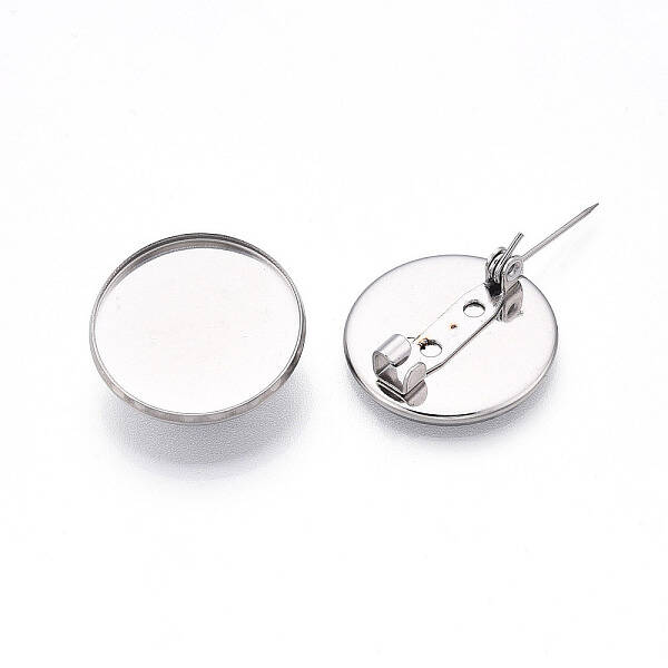 304 Stainless Steel Brooch Cabochon Settings