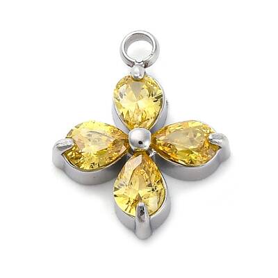 304 Stainless Steel Micro Pave Cubic Zirconia Pendants
