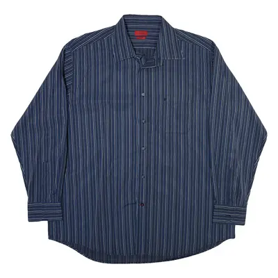 PIERRE CARDIN Mens Shirt Blue Striped Long Sleeve 3XL