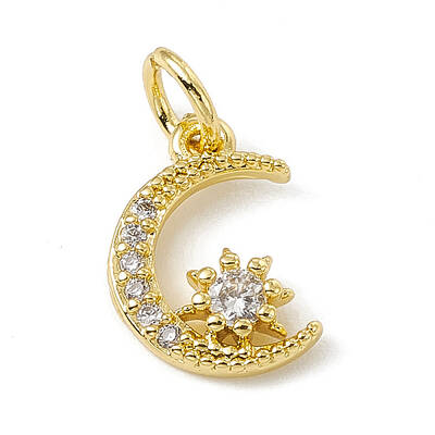 Brass Micro Pave Cubic Zirconia Charms