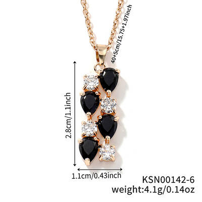 Brass Cubic Zirconia Long Tassel Pendant Necklaces for Fashionable Statement Style