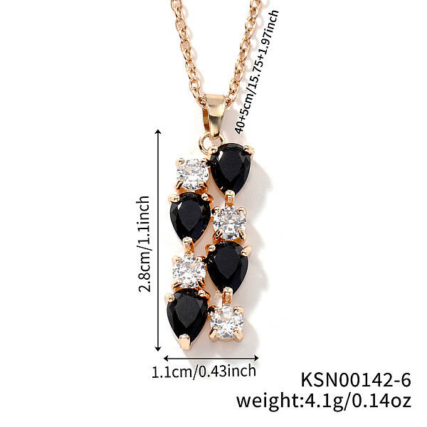 Brass Cubic Zirconia Long Tassel Pendant Necklaces for Fashionable Statement Style