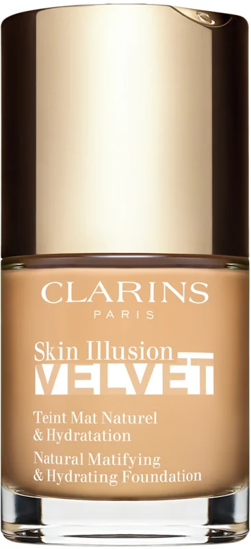 Clarins Skin Illusion Velvet Liquid foundation with a matte finish and a nourishing effect, colour 106N 30 ml