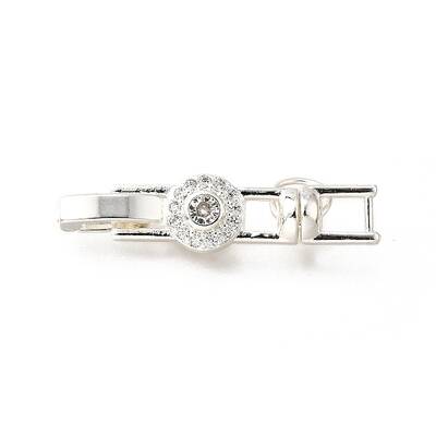 Brass Micro Pave Clear Cubic Zirconia Fold Over Clasps