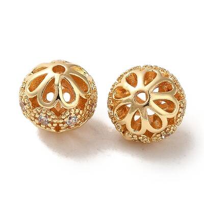 Rack Plating Brass Pave Cubic Zirconia Beads