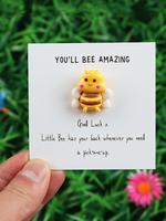 Cute Cartoon Bee Design Pocket Hug Card, Fashionable Diy Jewelry for Women & Men, Perfect Gift for Birthdays, Friendship Day ...