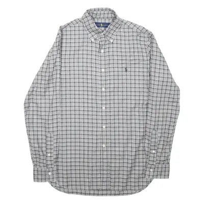 RALPH LAUREN Mens Shirt Grey Check Long Sleeve S