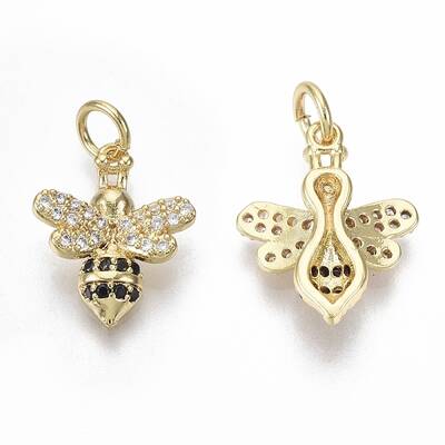 Brass Micro Pave Cubic Zirconia Charms