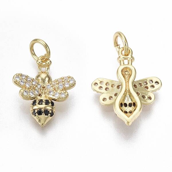 Brass Micro Pave Cubic Zirconia Charms